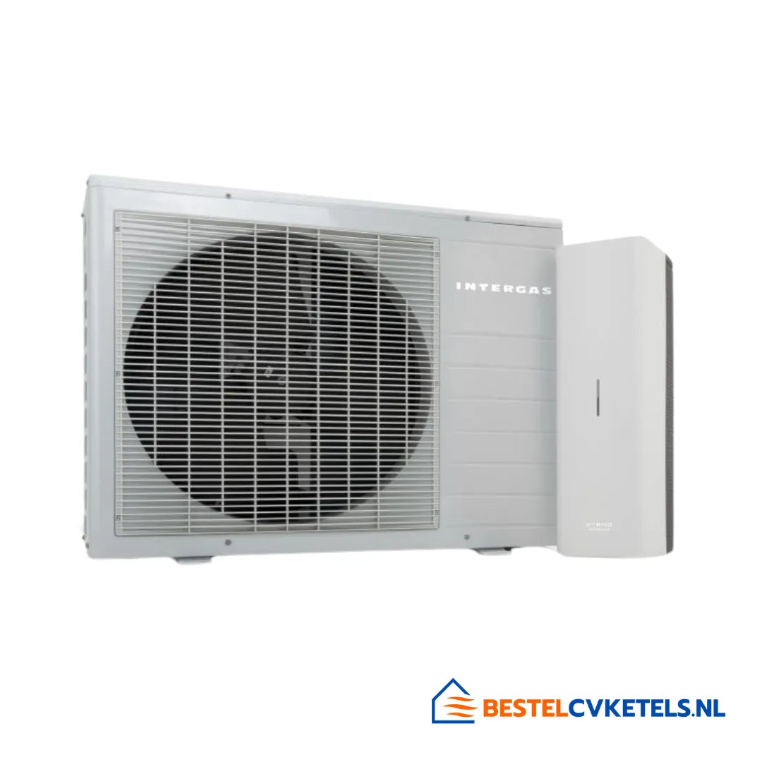 Intergas Xtend Monoblock warmtepomp binnen- en buitenunit 5 kW voor energiezuinige en complete klimaatregeling in woningen